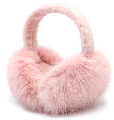SEYUFN Cache Oreille Femme Cache Oreille Fille Pliables Cache-Oreilles Femme Hiver Pelucheux Cache oreilles Homme Chauds (Rose clair)
