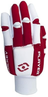 HockeyPlayer L'Estel Skates Handschuhe, Modell Anatomic Air, ultraleicht, waschbarer Stoff, trocknergeeignet, Rot/Gelb, Kinder S/M