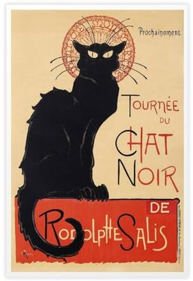 Tournee Du Chat Noir Vintage-Grafik-Poster auf Leinwand, Schlafzimmer, Dekoration, Landschaft, Büro, Raumdekoration, Geschenk, 30 x 45 cm