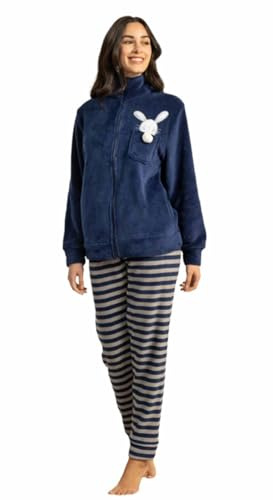 BIRIKKINA Pigiama Donna Pile Effetto Coral - Pigiama Donna Invernale Felpato Morbido