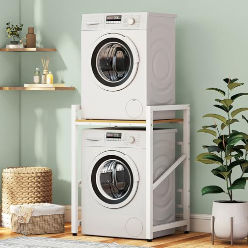 Drum Washing Machine Storage Rack,400KG Load Height Adjustable Dryer Stand | Heavy Duty Washer Dryer Stand Stacking Kits for Tumble Dryer,Dishwasher,Laundry (C)