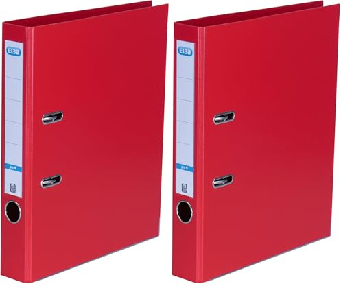Elba Premium Akten-Ordner A4, smart Pro plus, 5 cm schmal, Kunststoff Ordner, rot, 1 Stück (Packung mit 2)