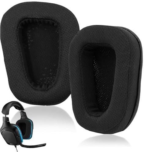 Ersatz Ohrpolster für Logitech Gaming Headsets - auch passend für G933, G935, G930, G635, G633, G633S, G430, G431, G432, G433 - Memory-Schaum & Weichem Mesh-Gewebe