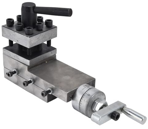 Alomejor Porte-Outil de Tour à Métal, Outil D'assemblage Durable à Changement Rapide pour Mini Tour, Support à 2 Voies pour de Travail du Métal