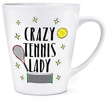 Verrückt Tennis Lady 12oz Latte Becher Tasse