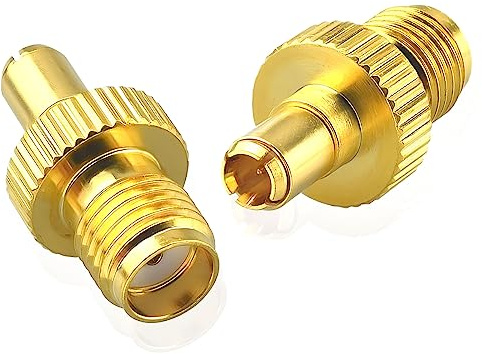 YILIANDUO SMA 4G Antenna Adapter TS9 Male to SMA Female Connector, 2-Pack | 50Ohm SMA to TS9 Goldplated Brass RF Adapter for 4G/5G/LTE/WiFi Routers MiFi Hotspot Huawei USB Modem UMTS Mobile Broadband
