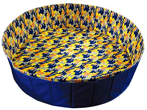 Croci Piscina per Cani, Forma Circolare, Resistente con Pareti Rinforzate, Pieghevole e Salvaspazio, Misura 80X20 Cm, Taglia Unica