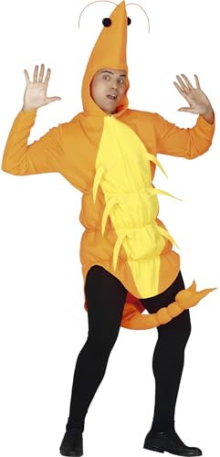 FIESTAS GUIRCA | Disfraz de Gamba para Adulto (52-54/L) - Capucha, Cola y Túnica - Disfraces de Animales Marinos para Despedida de Soltero, Carnaval y Fiestas de Disfraces - Ideal para Hombre