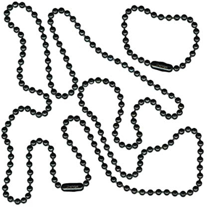 Graphotype™ US Special Forces Erkennungsmarken-Ketten-Set aus Edelstahl, PVD/DLC beschichtet, 69 cm und 11,5 cm Ketten mit Verbindungsstücken