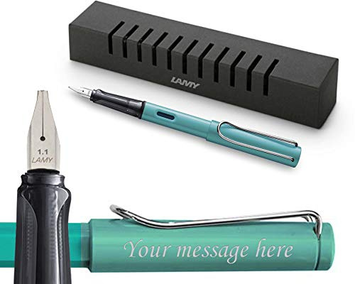 Lamy AL-Star (023) TOURMALINE Turquoise blue Fountain pen Caligraphy italic pen + With or without Free Engraving + Gift box (1.1MM ITALIC)