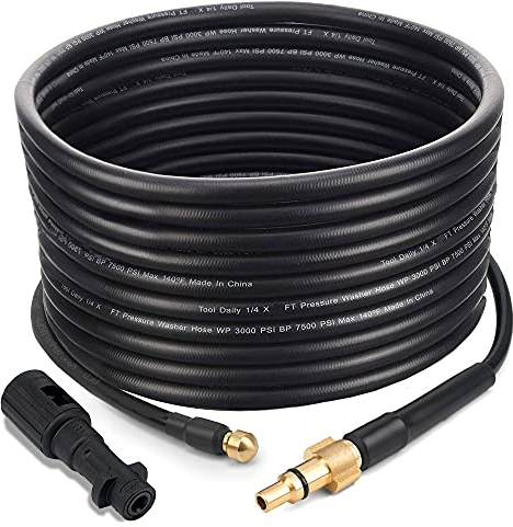 Emoobin Professional High Pressure Drain Pipe 10M/33FT, 2300 PSI / 160 BAR Drain and Pipe Cleaning Hose Kit Compatible with Karcher Pressure Washer K-Series (10)