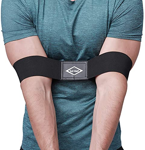 Scott Edward Pro Golf Swing Arm Band Training Aid Correct Training Swing Gesture Beginners Swing Alignment Practice Tool for Men Women Golf Beginners (Black)