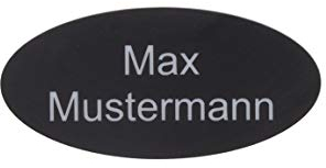 Gravurheim Briefkastenschild Türschild individuelle Gravur Name | selbstklebend - personalisiert | Kunststoff - Plastik | viele Farben und Größen (8x3,5cm Oval, Schwarz-Silber)
