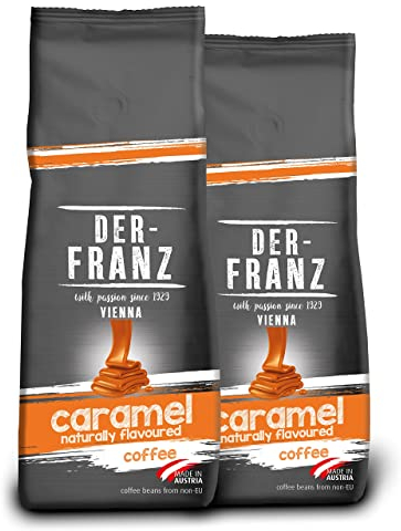 DER-FRANZ caffè, Aromatizzato al caramello, macinato, 2 x 500 g