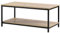 Bodhi2000 Elegantes 2-Tier-MDF-Panel Metall-Rahmen Kaffeetisch Wohnzimmer Möbel Dekor Log Color