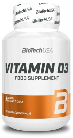 BioTechUSA Vitamin D3 Tablets | 2000 IU | for Strong Bones, Immunity & Muscle Function | Easy-to-Take Supplement | 120 Tablets