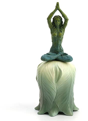 Veronese Design Mutter Erde Gaia Arms Erhöhte Meditation Blume Handglocke Kunstharz Figur 16,5 cm