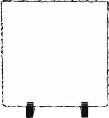 LYHLYA Sublimation Blank Slate Rock 18.5 x18.5 cm Customized Memorial Frame with Display Stand Sublimation Personalized Picture Frame for Heat Transfer Printing