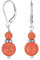 Edelstein Natürliche Orange Pfirsich Koralle Boho Bali Milgrain Edged Beaded Rondel Separator Double Ball Round Drop Dangle Ohrringe Für Frauen Teen .925 Sterling Silber Lever Zurück