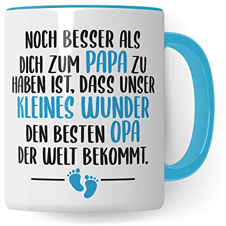 Tasse Opa Geschenk - kleines Wunder mit bestem Opa der Welt - Geschenkidee werdender Großvater, frischgebackene Opas Geburt Enkelkind Kaffee-Becher (Opa)