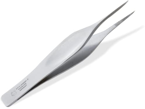 Otto Herder Manicure Pinzette con punta fine, 8 cm, pinzette mediche con micro dentatura, pinzette chirurgiche in acciaio strumentale, qualità medica