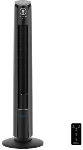 Cecotec Ventilador de Torre EnergySilence 9250 Skyline Smart Tilt de 42, 45 W, Pantalla LED táctil, Mando a distancia, 3 Velocidades, 4 Modos, Temporizador, Inclinación ajustable, Oscilación