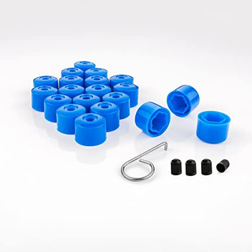 LST 20x Sechskant Abdeckkappen Radschraube Felgen Kappen Set 17 mm Blau