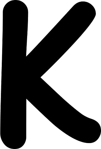 Kleckerliese Buchstaben Aufkleber 20 cm Einzel – seidenmatte Alphabet Sticker A–Z für Kinderzimmer, Wand, Tür, Möbel & Auto – selbstklebend & konturgeschnitten – K – Farbe Schwarz