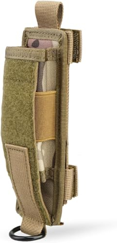 VIPERADE MOLLE flashlight bag, flashlight holder for the duty belt, nylon flashlight holster Molle bag for horizontal and vertical carry, universal fit for standard size flashlights (Camo)