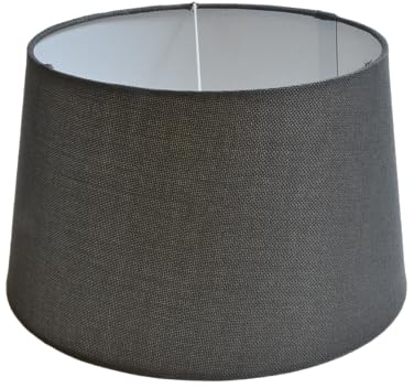 Lampenschirm rund aus Stoff H 16 x Ø 25 cm für Tisch - Stehlampen (anthrazit)