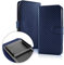 Generico Custodia (Universale) Compatibile con BRONDI Amico Smartphone Pocket Cover Case Flip Libro con Gancio Interno Protezione Antiurto Chiusura Portafoglio vano Porta Carte (Blu)