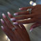 24pcs Short Coffin Pink White Ombre Stick-on Ballerina Press-on Nails - Removable Glue-on Fake Nails for Women Girls - Nail Art Accessories