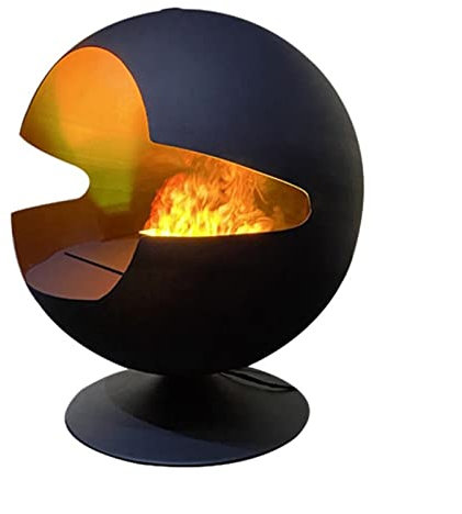 BABETT Indoor Fireplace Electric Electric Fireplace, Vertical Spherical Electric Fireplace with Realistic Flame, Three-dimensional Home Black Decorative Fireplace Vertical Fireplace Electric
