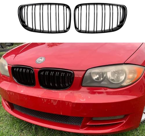 Gloss Black Kühlergrill für E81 E82 E87 E88 1 Series 2008-2013 Nieren Doppel Bar Front Grille
