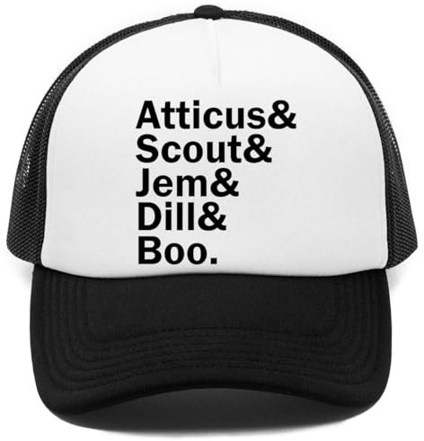 Atticus& Scout& Jem& Dill& Boo Scoop Kappe Baseball Rapper Cap