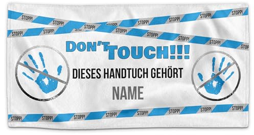 PR Print Royal Personalisiertes Handtuch - Dont' Touch, Dieses Handtuch gehört - mit Name Bedrucken | Badetuch selbst gestalten, Persönliches Fotogeschenk mit Spruch für Männer, 140 x 70 cm
