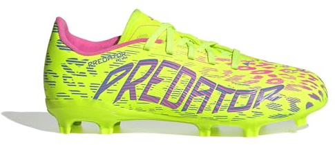 adidas Unisex Bambino Predator League Firm Multi Ground Calcio Stivali Bambini Scarpa, Limone Blue Fusion Lucid Pink, 24.5 cm