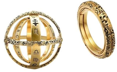 FUSHENGTER Ringe Damen Ring Für Damen Frauen Finger Herren Geschenk Vintage Astronomische Ringe Für Damen Herren Fingerring