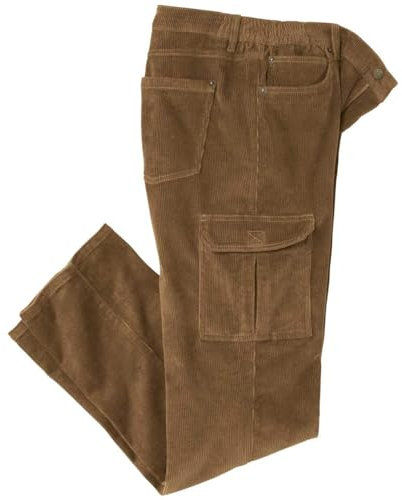 ATLAS FOR MEN - Pantalon Cargo Confort Velours Côtelé Camel - 50