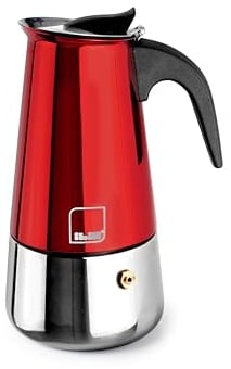 IBILI - Cafetera express Moca Rosso, 10 tazas, 460 ml, Acero Inoxidable, Apto para inducción