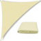 Tenda parasole triangolare, impermeabile, 3 m x 4 m x 5 m, colore beige, ad angolo retto, baldacchino da giardino con 4 misure opzionali, 3 corde, blocco UV, parasole per patio, protezione solare,