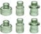 Cnwinu Lot de 6 photophores en verre 2 en 1 transparents - Petits bougeoirs pour bougies à tige - Pour décoration de table de mariage, table à manger, fête, Noël - Vert