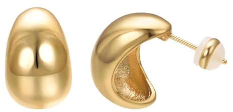 Aleasha Gold Tropfen Ohrringe Damen Vergoldete Ohrstecker Dicke Creolen Statement Schmuck Geschenke