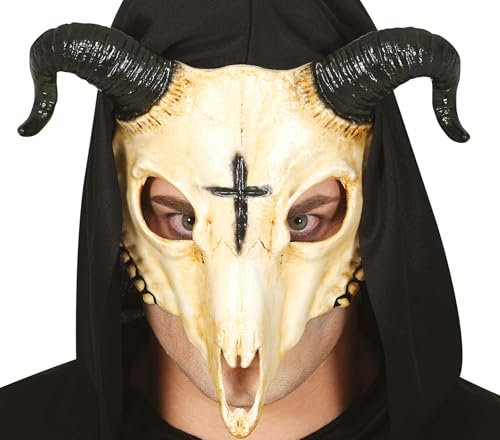 FIESTAS GUIRCA | Ram Skull Mask PVC (One Size) - Fancy Dress Accessory for Halloween and Animal and Skeleton Costume Parties - Unisex Adult