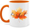 Tasse Tassen 325ml - Halloween - Herbstliches Blatt mit Herbst Schriftzug - 325 ml - Orange - halloween-tasse haloween outfits blätter mug grusel hellowee gruselig helloween spooky season gruselige