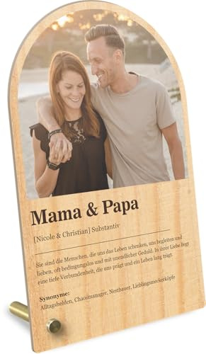 Elbeffekt Geschenke für Mama und Papa - Definition wie im Duden Holzbild - Geburtstagsgeschenk, Gemälde, Beste Eltern