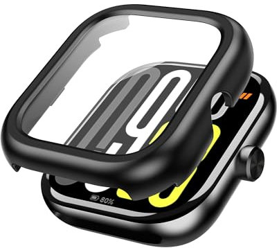FDHYFGDY Hülle für Xiaomi Redmi Watch 5, Rundum PC Schutzhülle mit Displayschutz, Schutzfolie Kompatibel mit Xiaomi Redmi Watch 5 - Schwarz