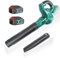 Akku Laubbläser Kompatibler BL1850, 2 x 5500mAH Akku,2 Düsen,Luftgeschwindigkeit Leicht u. Leistungsstark, Drehzahlregelung, Softgrip für Gartenpflege, Rasenpflege und Schneeräumung