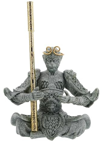 Generisch Aquarium Deko Figur Sun Wukong Statue Affen-könig Ornament Für Und Garten Asiatische Robust Und Langlebig Für Aquarien Und Tischdekoration
