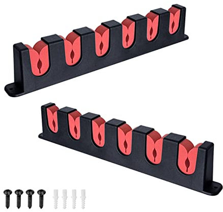 Greabuy Portabanna da pesca a parete porta canna da pesca orizzontale 6 canne rack per garage